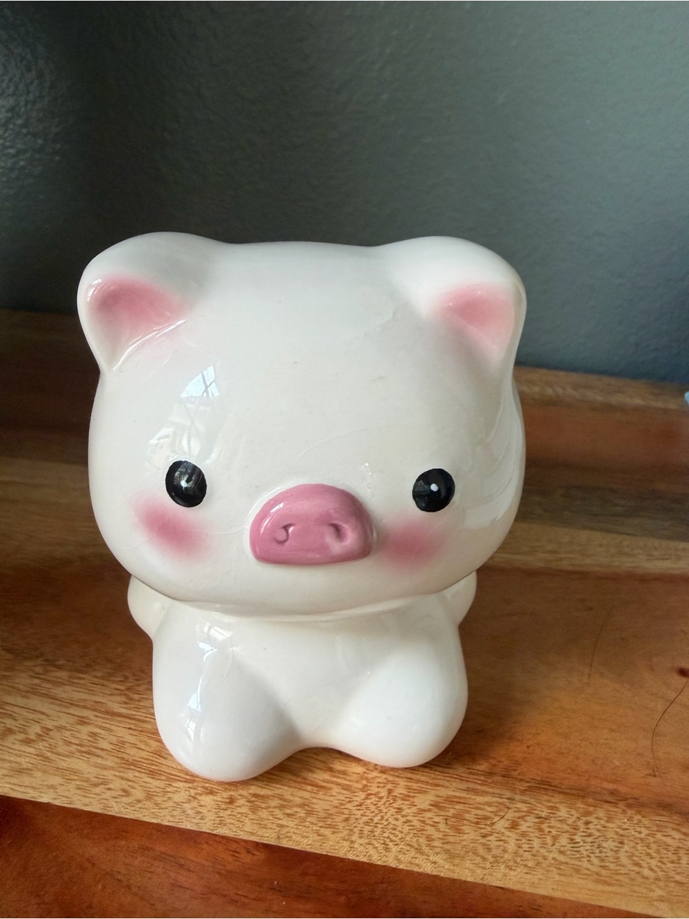 White and Pink Ceramic Pig piggy bank Home Accent